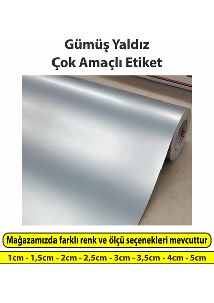 Sticker Design Gümüş Yaldız Renkli Etiket Çok Amaçlı Yuvarlak Kesim Ambalaj Etiketi 1,5cm - 500 Adet