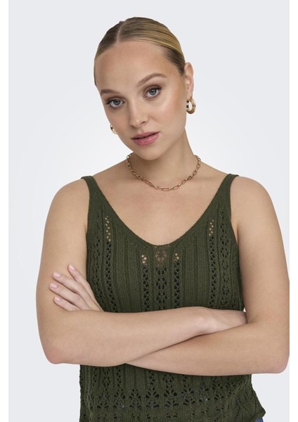 Only Onllyzet Lıfe S/l Top Knt Noos 15277573 Haki