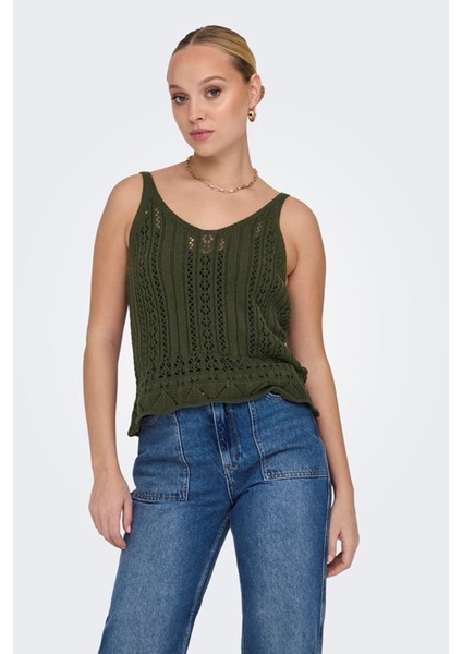 Only Onllyzet Lıfe S/l Top Knt Noos 15277573 Haki