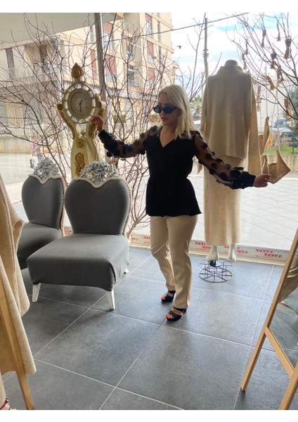Siyah Kol Detaylı Kruvaze Blouse indirimleri