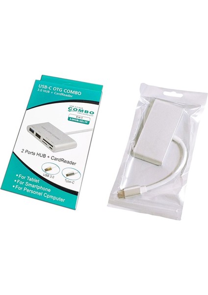 Powermaster USB Type-C To Otg Combo USB 3.0 Hub+Kart Okuyucu (Lisinya) Alithestereo