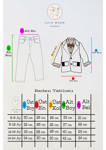 Erkek Çocuk Takım Elbise Ceket, Papyon ve Slopetli "çağla" Modeli