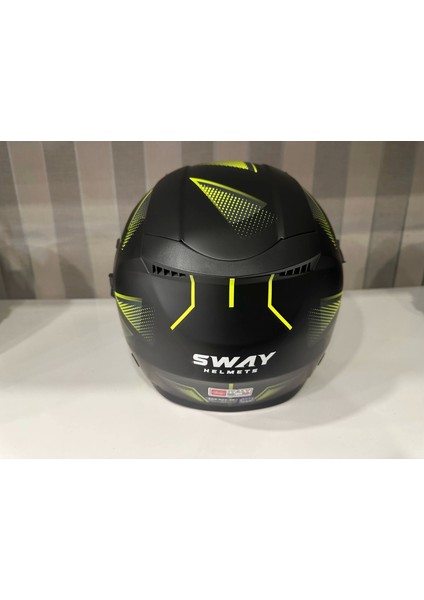 Kask Sway SW-766 Matt Cırcle Black Yellow Güneş Gözlüklü indirimleri