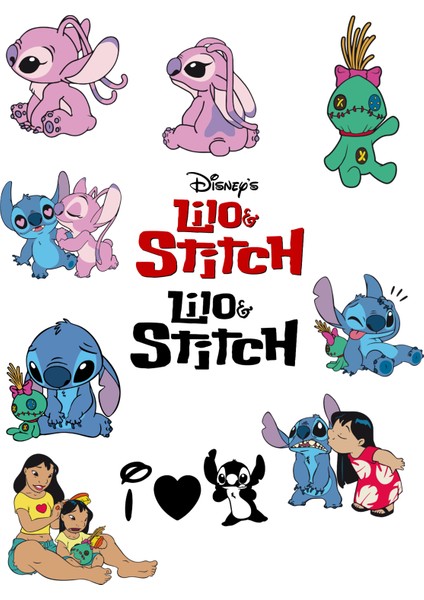 Fun Life 50 Parça Lilo ve Stiç - Lilo And Stitch Sticker Seti