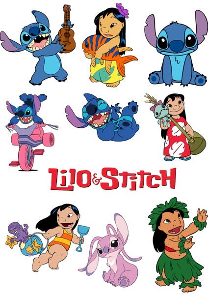 Fun Life 50 Parça Lilo ve Stiç - Lilo And Stitch Sticker Seti