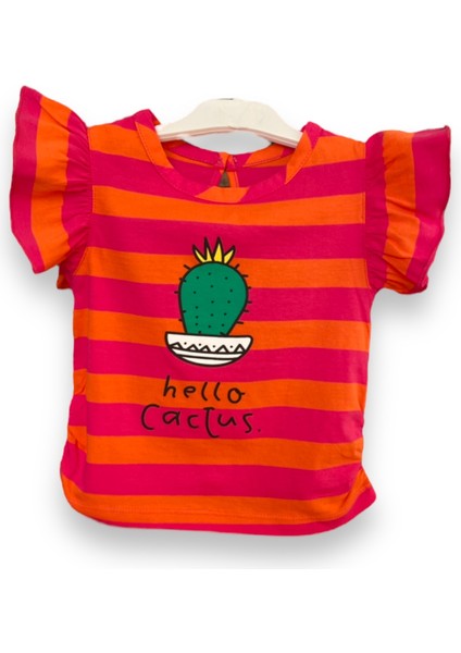 Kız Bebek Hello Kaktüs Temalı Fırfırlı Takım