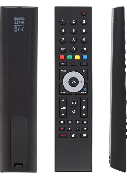 Weko Kl Arçelik Beko Gri Göbek 3D Tuşlu LCD LED Tv Kumandası Uzaktan Kumanda