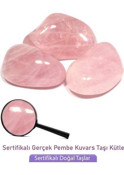 Sertifikalı Gerçek Pembe Kuvars Taşı Doğal Taş Kütle Parça