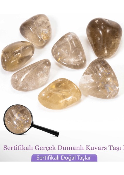 Sertifikalı Gerçek Dumanlı Kuvars Taşı Kütle