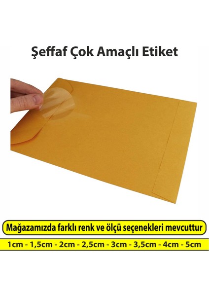 Şeffaf Etiket Çok Amaçlı Yuvarlak Kesim Ambalaj Etiketi 1,5cm - 500 Adet modelleri