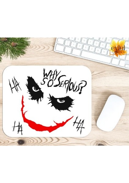 Joker Baskılı Özel Tasarım Dikdörtgen Kaydırmaz Mousepad