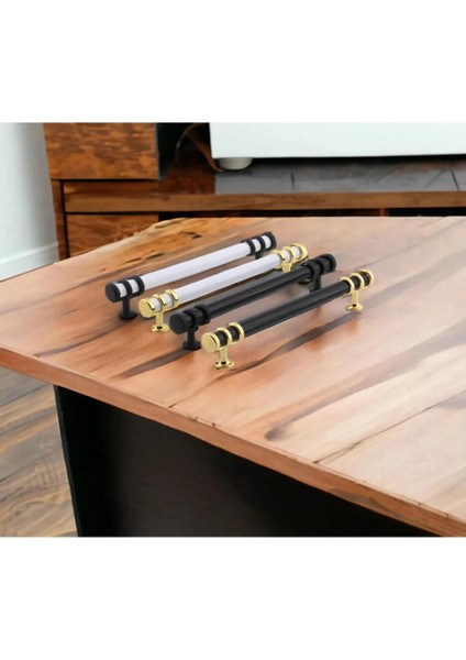 Polimer Boncuk Halka Modern Dolap Çekmece Kulpları (160 mm ) Altın Beyaz-2 Adet fiyatları