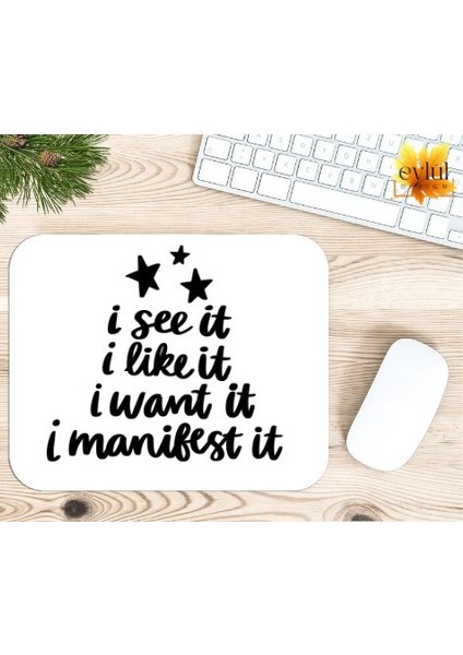 Manifest Temalı Baskılı Özel Tasarım Dikdörtgen Kaydırmaz Mousepad