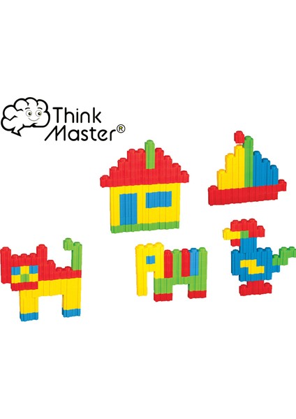 Thinkmaster 250 Parça 4 Renk Eğitici ve Çıt Çıt Oyuncak Eğitici Tik Tak Bloklar Tiktak