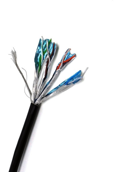 Category 7 (Cat. 7) S/FTP AWG23 Saf Bakır PE Dış Mekan Data Kablosu, 500 metre makara, siyah renk BeekCategory 7 (Cat. 7) S/FTP AWG23, Pure Copper, PE, Outdoor, 500/drum, Black