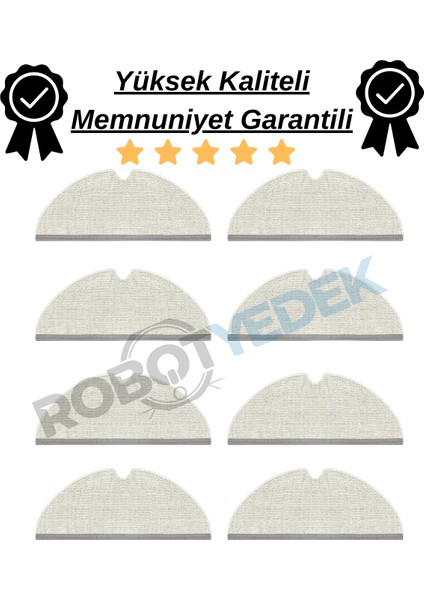 Roborock Q7 Max Uyumlu 8 Adet Mop Fiber Paspas