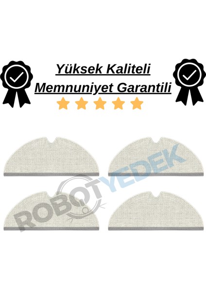 Roborock Q7 Max Uyumlu 4 Adet Mop Fiber Paspas
