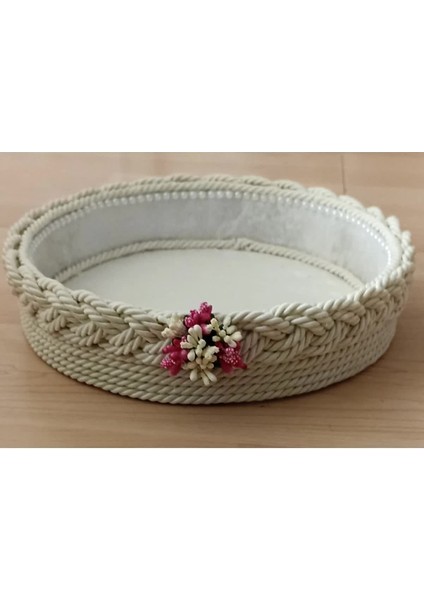 Fnt Yuvarlak Örgü Sepet Organizer Hediyelik Bohçalık Çeyizlik Havlu Makyaj Kutu Sepet fiyatları