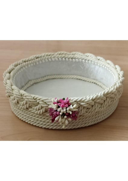 Fnt Yuvarlak Örgü Sepet Organizer Hediyelik Bohçalık Çeyizlik Havlu Makyaj Kutu Sepet indirimleri