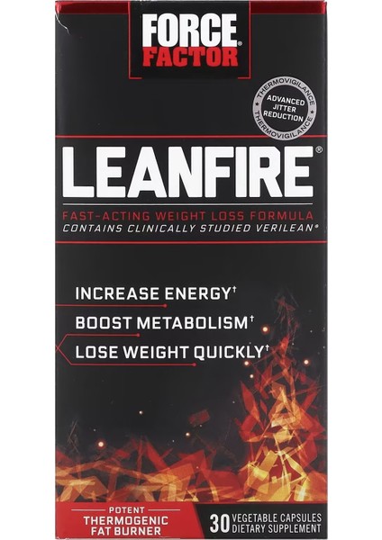 Leanfire Fast Fat Burner Acting Weight Loss Formula 30 Vegetable
