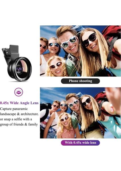 Telefon Lens Kiti 0.45X Süper Geniş Açı & 12.5x Süper Makro Lens Hd Kamera fırsatları