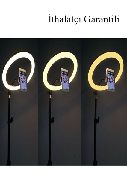 Youtuber LED Tripod Işıklı Telefon Tutucu Makyaj Işığı Ring Light Tripod 10 Inç fırsatları