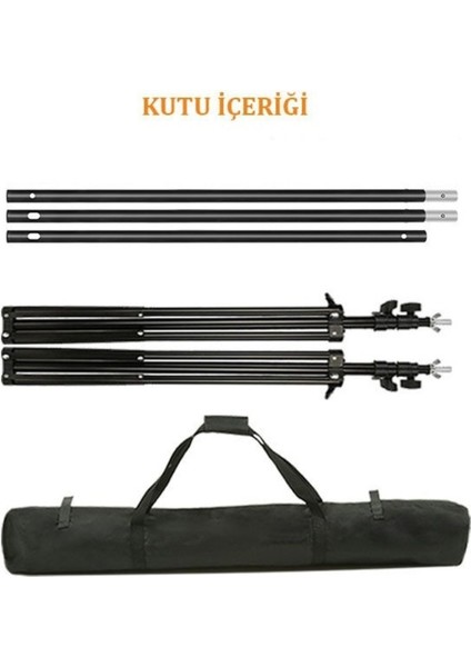 Fon Standı Background Stand 200X200 cm + 4 Mandal modelleri