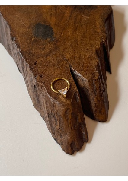 316 L Cerrahi Çelik Kıkırdak Helix Tragus Üçgen Taşlı Tam Halka Piercing