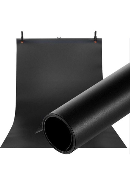 Ürün Çekim Fotoğraf Fonu Siyah Plastik Stüdyo Çekim Fonu 70X100 cm - Özel Karton Tüp Ruloda
