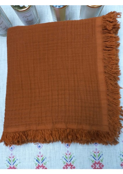 4 Katlı Kahve Müslin Bebek Battaniyesi 120X110CM