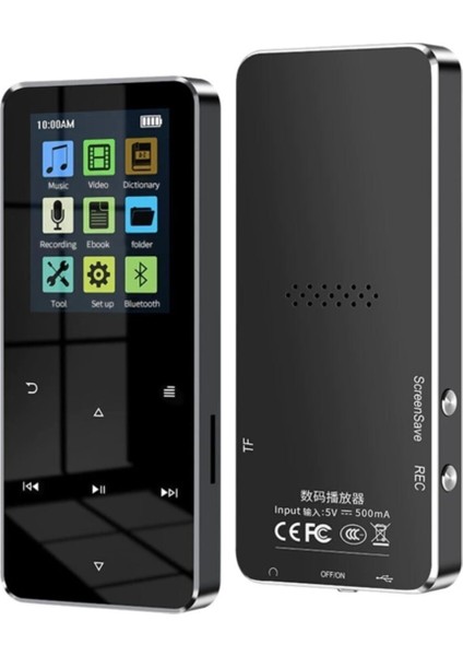 Bluetooth Lu Mp3-Mp4 Çalar Fm Radyolu Şarjlı Mp4 Player Dahili Hoparlör