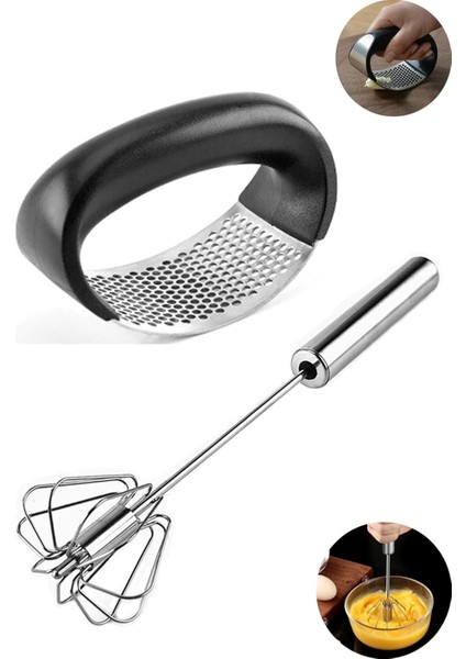Metal Sarımsak Ezici + Metal Otomatik Çırpıcı