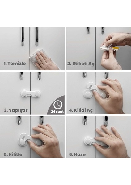 8'li Bebek Çocuk Güvenlik Dolap ve Çekmece Kilidi modelleri