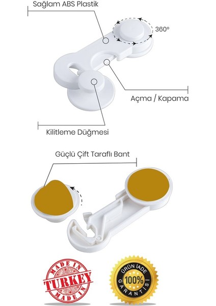 8'li Bebek Çocuk Güvenlik Dolap ve Çekmece Kilidi indirimleri