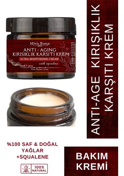 Doğal Anti-Age I Krem, %100 Doğal ve Saf, 50ML