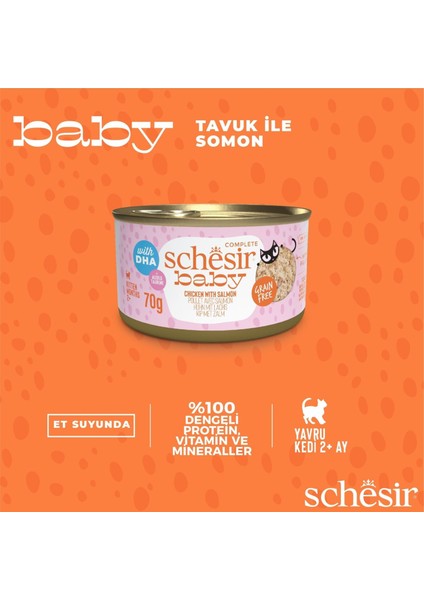 Tavuklu ve Somonlu Yavru Kedi Konservesi 70 gr x 4