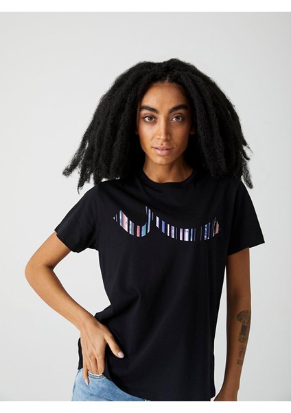 Kadın Logolu Siyah T-shırt fırsatları