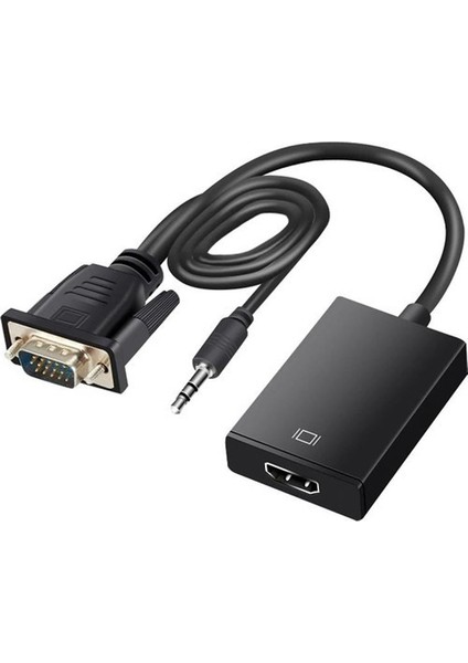 G-537K VGA To HDMI Çevirici Adaptör Ses Girişli