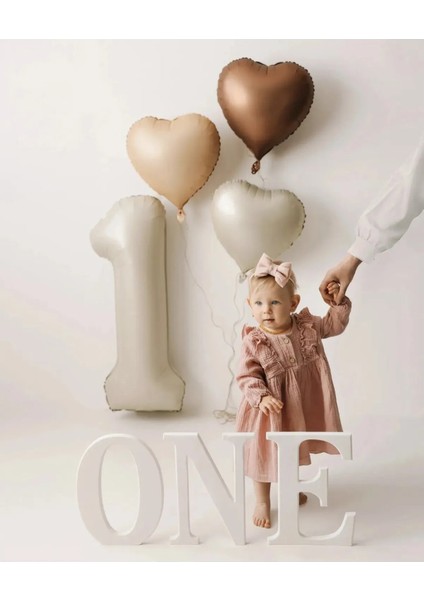 Retro Pastel Kahve Tonlar Yaş Folyolu 4 Parça Balon Seti fiyatları