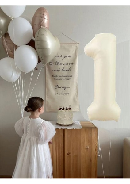 Yaş Folyolu Krem Karamel Folyo Balon Seti