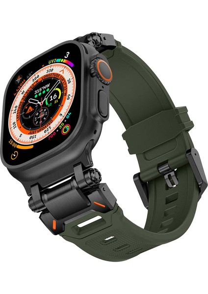 Watch Ultra 49MM KRD-101 Titanyum Metal Başlıklı Silikon Kordon fiyatları