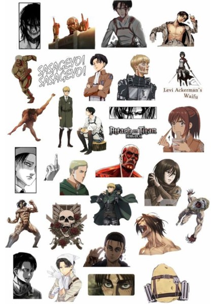 Attack On Titan Laptop Notebook Telefon Kılıfı Sticker Paketi