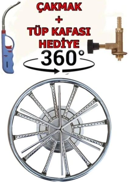 Sülale Boy Nikelaj 45 Cm Döner Başlıklı Portatif Künefe - Kadayıf - Balık - Börek Pişirme Ocağı