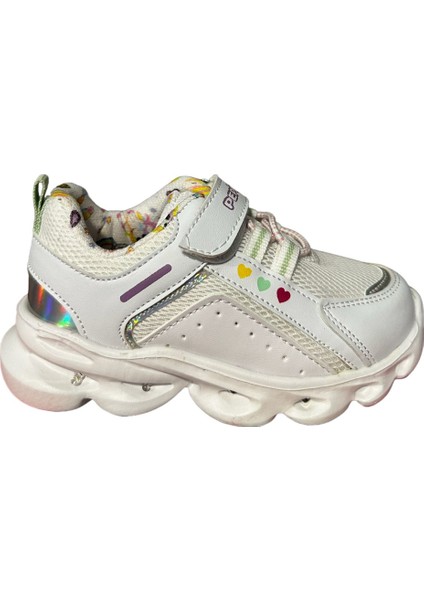 1429 PY23-1429 Patik Spor Ayakkabı Işıklı Beyaz Yeşil