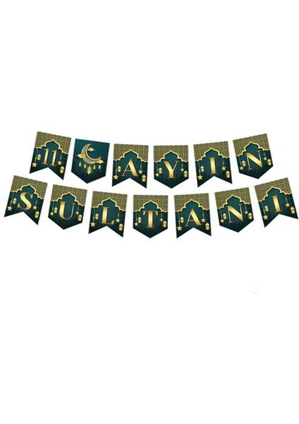 Ceylin Parti Balon 11 Ayın Sultanı Yazılı Zikzak Banner Yazı 2 Metre Hoşgeldin Ramazan