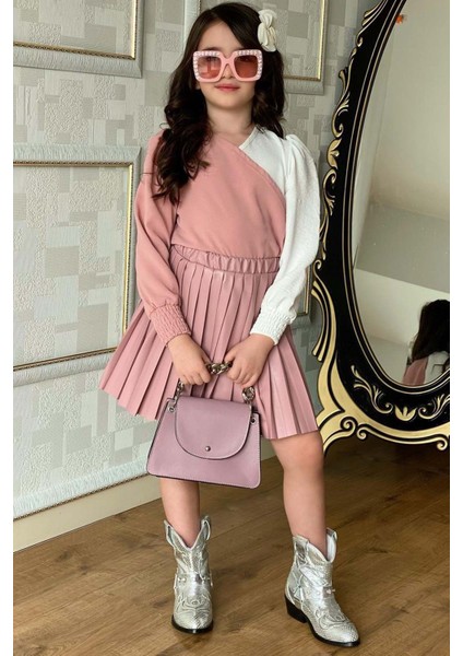 Kız Çocuk Çift Renkli Bluz, Piliseli Pembe Etekli Takım fiyatları