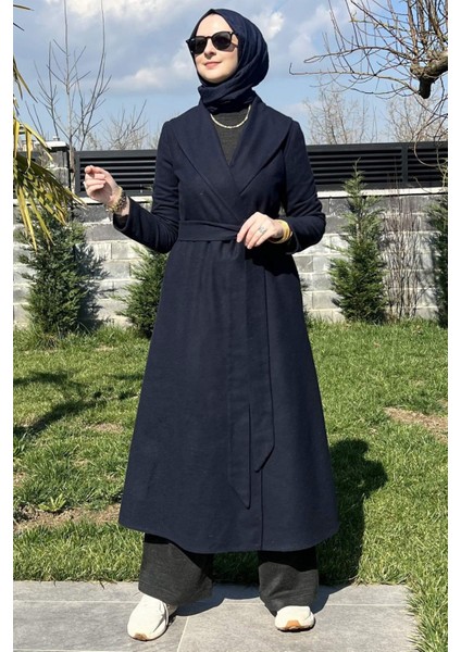 Selin Lacivert Kaşe Kaban indirimleri