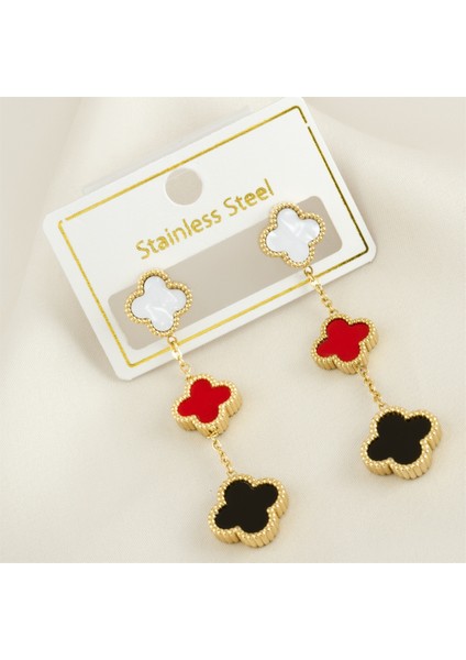 E-Bijuteri Çiçek Sedef Çelik Küpe