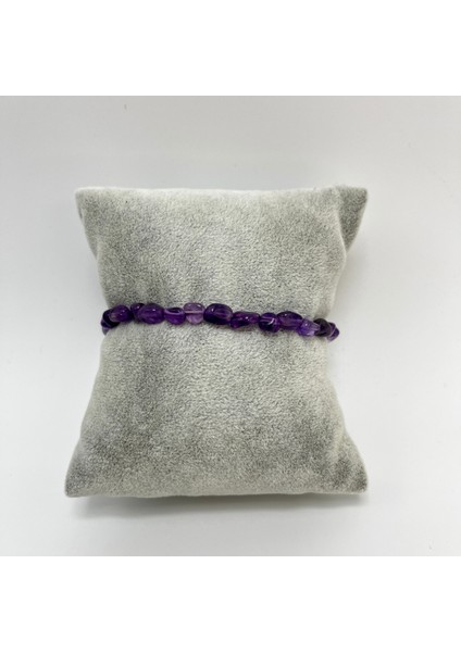 Ametist Natural Kesim Makrome Doğal Taş Bileklik modelleri