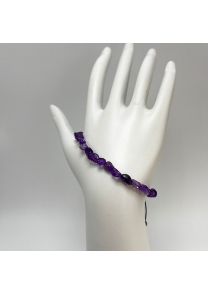 Ametist Natural Kesim Makrome Doğal Taş Bileklik fırsatları